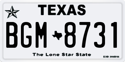 TX license plate BGM8731