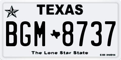 TX license plate BGM8737