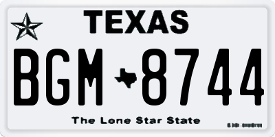 TX license plate BGM8744