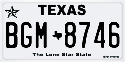TX license plate BGM8746