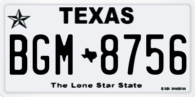 TX license plate BGM8756