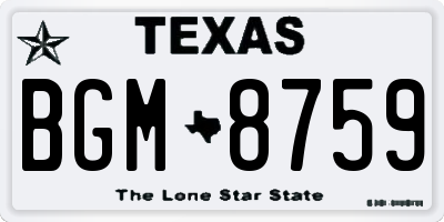 TX license plate BGM8759
