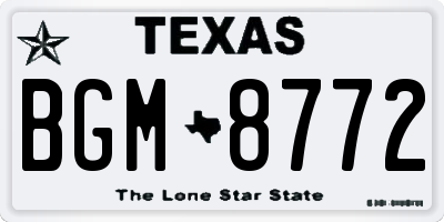 TX license plate BGM8772