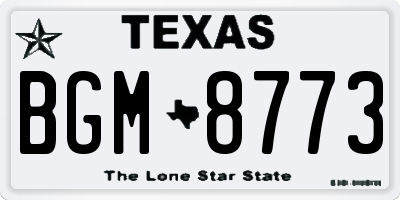 TX license plate BGM8773