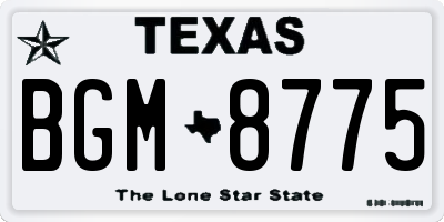 TX license plate BGM8775