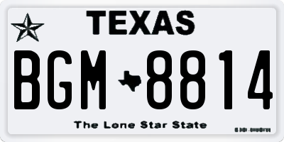 TX license plate BGM8814