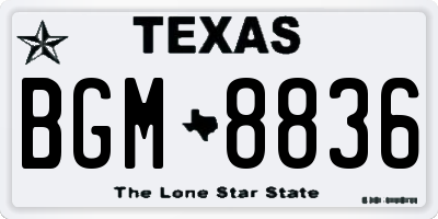 TX license plate BGM8836