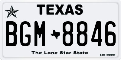 TX license plate BGM8846