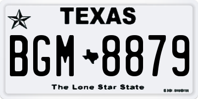 TX license plate BGM8879