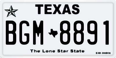 TX license plate BGM8891
