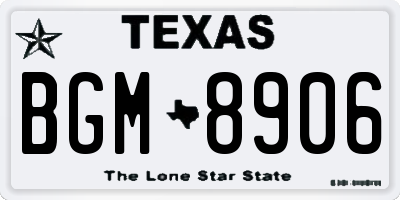 TX license plate BGM8906