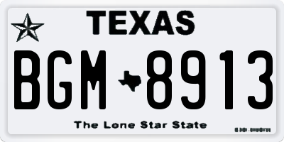 TX license plate BGM8913