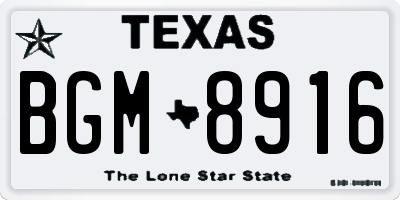 TX license plate BGM8916
