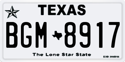 TX license plate BGM8917
