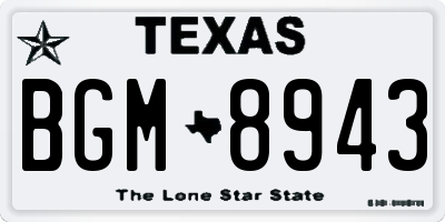 TX license plate BGM8943