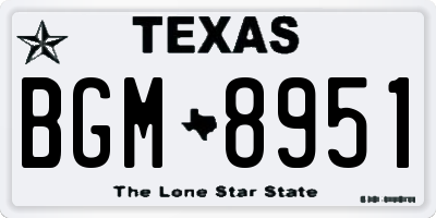 TX license plate BGM8951