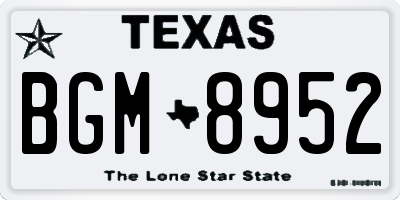 TX license plate BGM8952