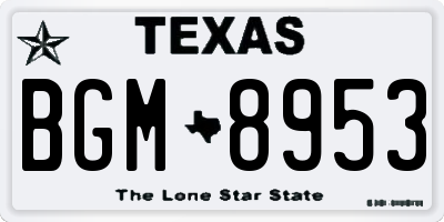 TX license plate BGM8953