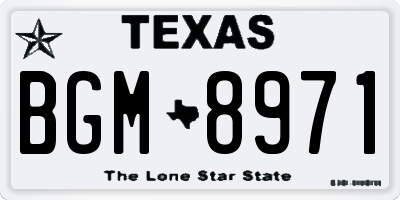TX license plate BGM8971