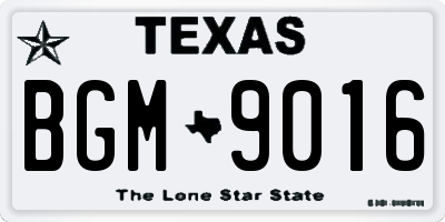 TX license plate BGM9016