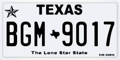 TX license plate BGM9017