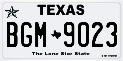 TX license plate BGM9023