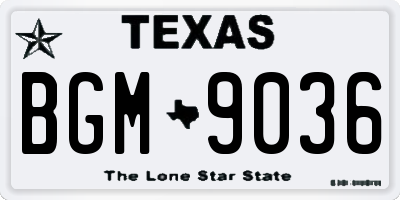 TX license plate BGM9036