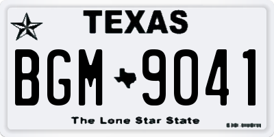 TX license plate BGM9041