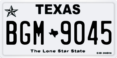 TX license plate BGM9045