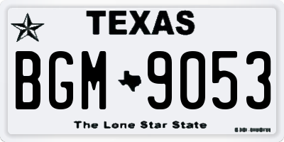 TX license plate BGM9053