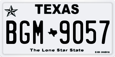TX license plate BGM9057