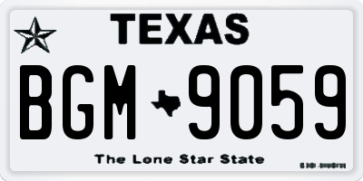 TX license plate BGM9059