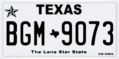 TX license plate BGM9073