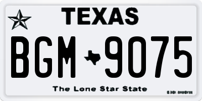 TX license plate BGM9075