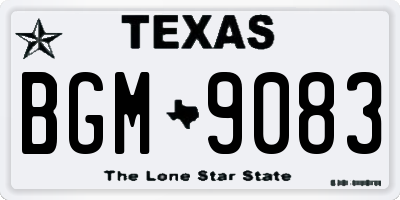 TX license plate BGM9083