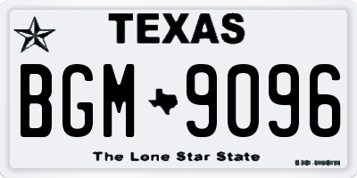 TX license plate BGM9096