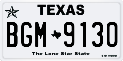 TX license plate BGM9130