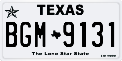 TX license plate BGM9131