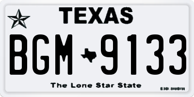 TX license plate BGM9133