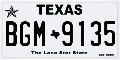TX license plate BGM9135
