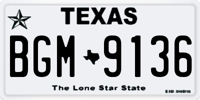 TX license plate BGM9136