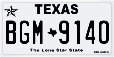 TX license plate BGM9140