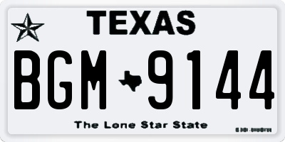 TX license plate BGM9144