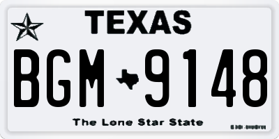 TX license plate BGM9148