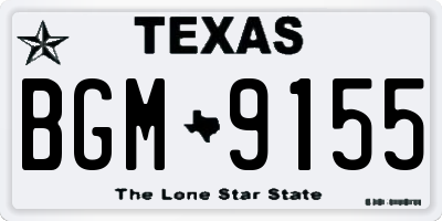 TX license plate BGM9155
