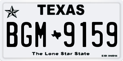 TX license plate BGM9159