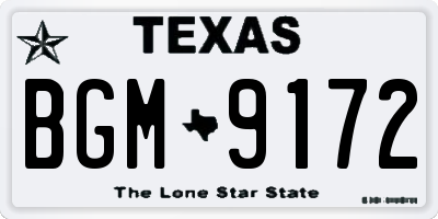 TX license plate BGM9172