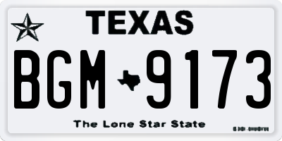 TX license plate BGM9173