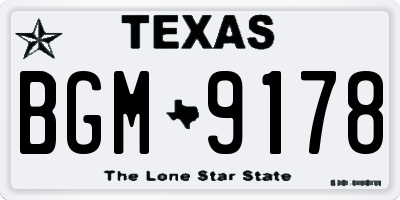 TX license plate BGM9178