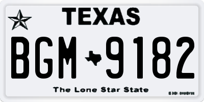 TX license plate BGM9182